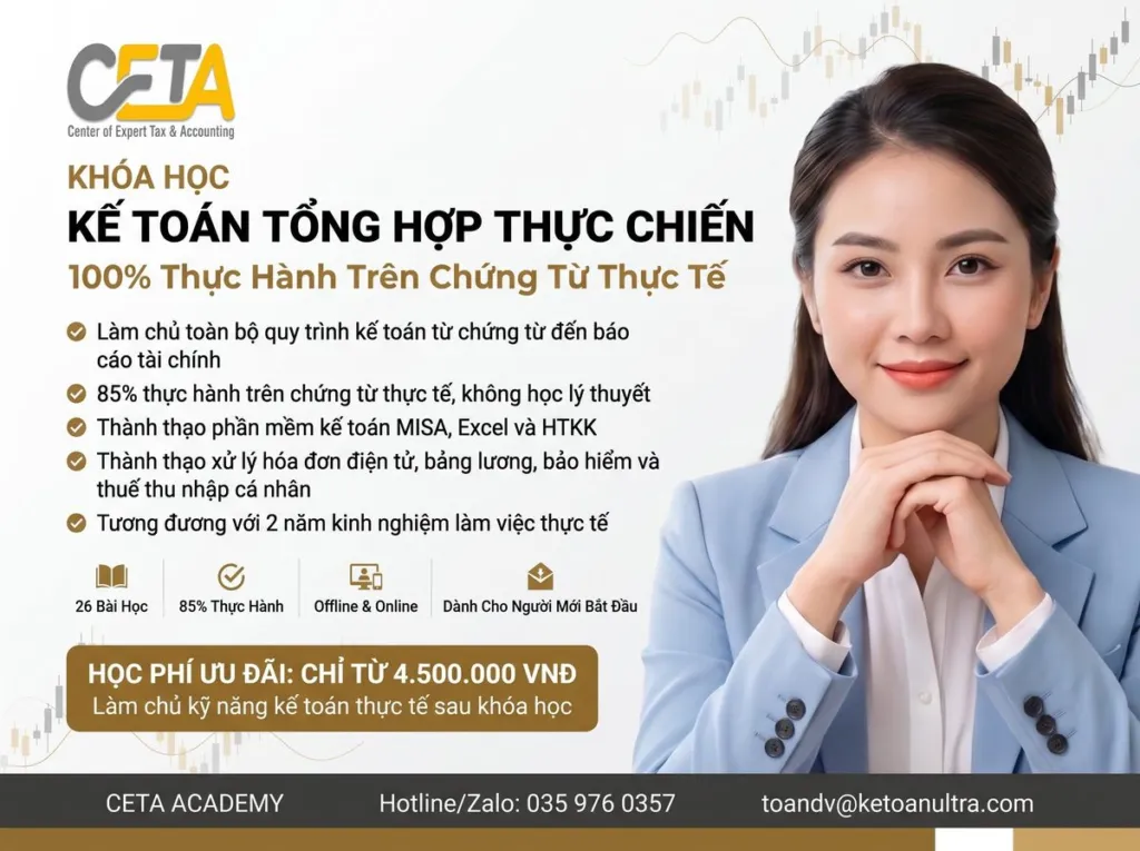 Khóa Kế Toán Tổng Hợp Thực Hành — 100% Thực Chiến Cùng Kế Toán Trưởng